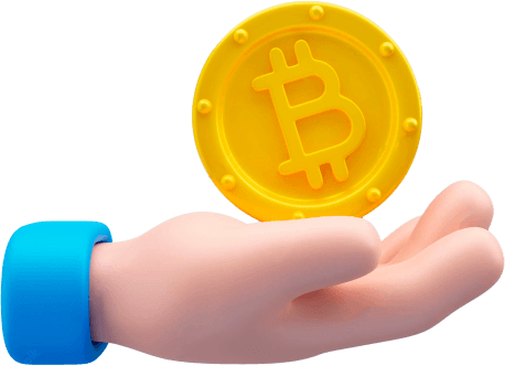 Bitcoin in hand on about section